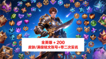 全英雄+200皮肤/满级铭文账号｜带二次实名